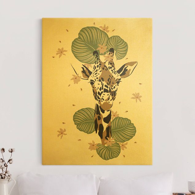Telas decorativas girafas Safari Animals - Portrait Giraffe