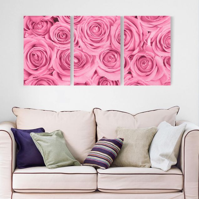 Telas decorativas flores Pink Roses