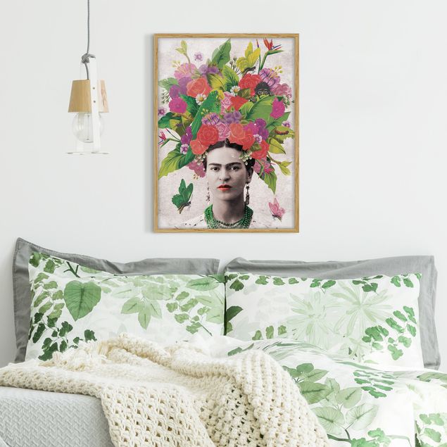 Quadros com moldura flores Frida Kahlo - Flower Portrait