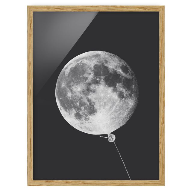 quadros modernos para quarto de casal Balloon With Moon