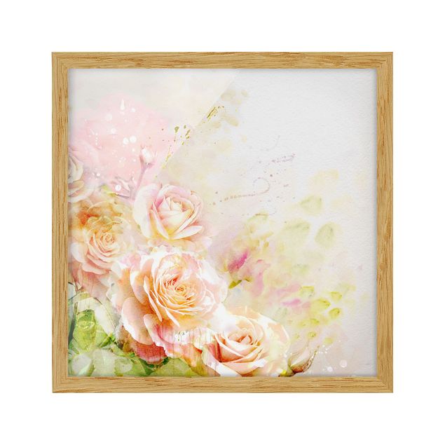 quadro com flores Watercolour Rose Composition
