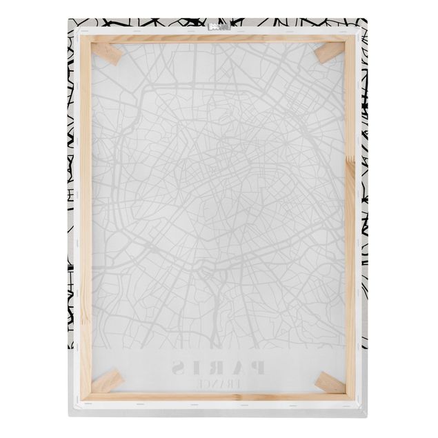 Quadros preto e branco Paris City Map - Classic