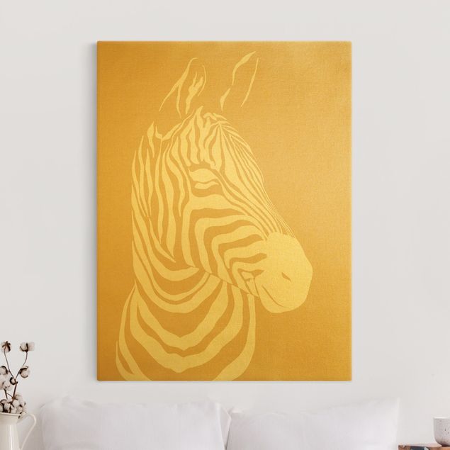 Telas decorativas zebras Safari Animals - Portrait Zebra Beige