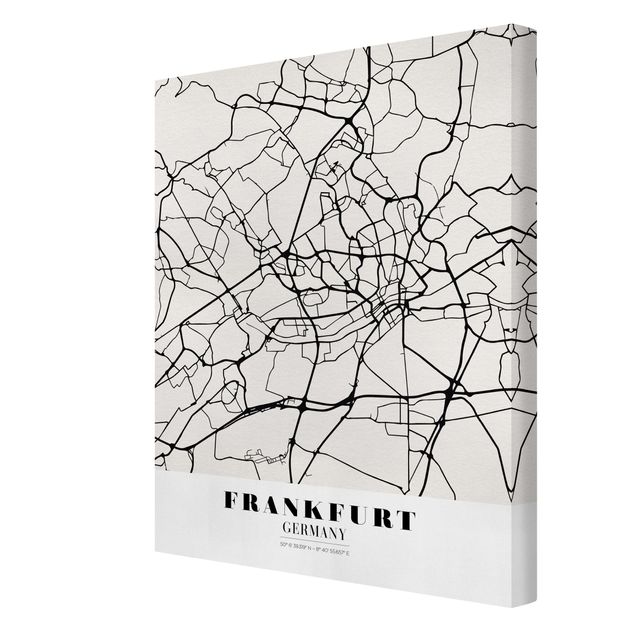 decoração quadros Frankfurt City City Map - Classical