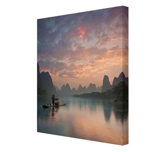 Telas decorativas paisagens Sunrise Over Chinese River