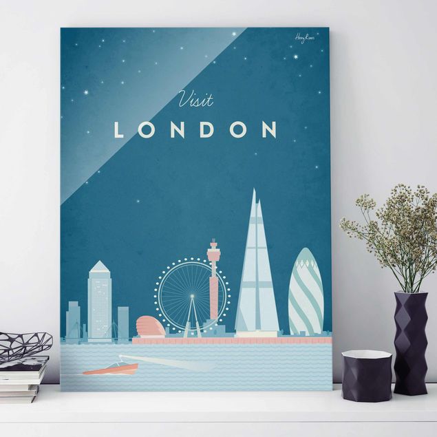 Quadros em vidro Londres Travel Poster - London