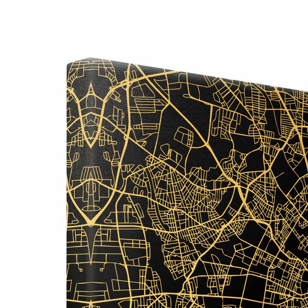 Telas decorativas Copenhagen City Map - Classic Black