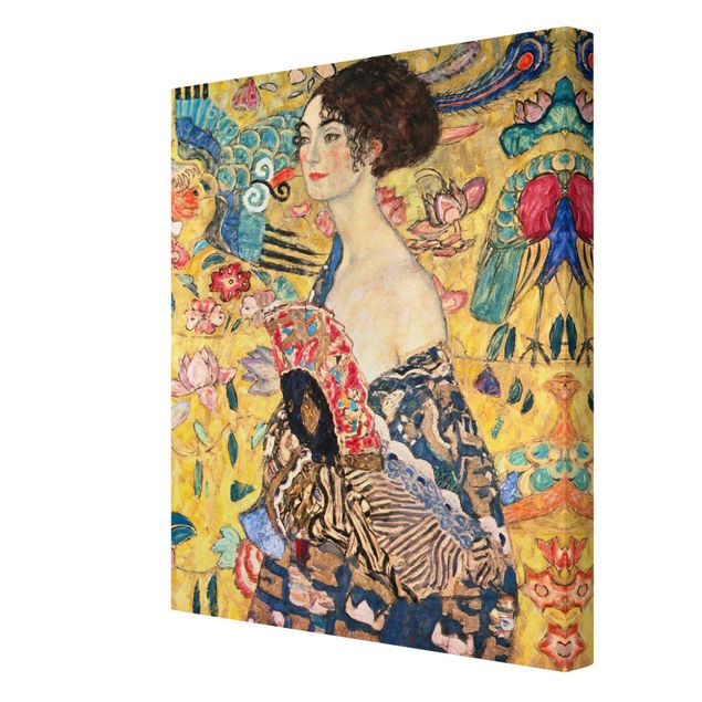 Quadros retratos Gustav Klimt - Lady With Fan
