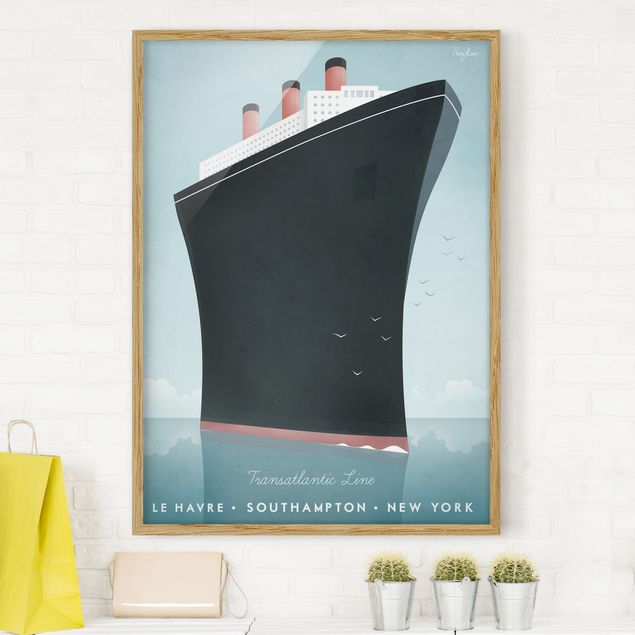 Quadros com moldura praia Travel Poster - Cruise Ship