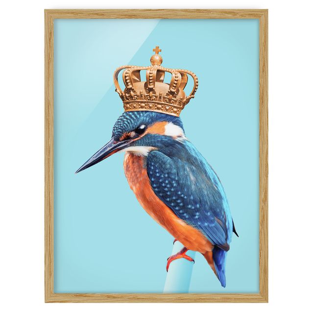 quadros modernos para quarto de casal Kingfisher With Crown