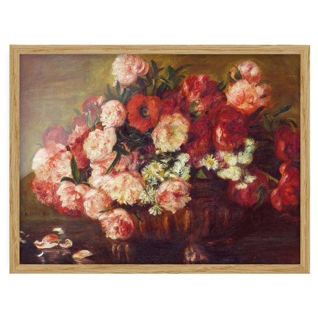 Quadros com moldura flores Auguste Renoir - Still Life With Peonies