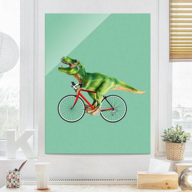 quadros para parede Dinosaur With Bicycle