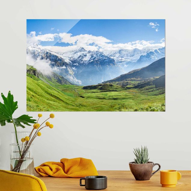 decoraçao para parede de cozinha Swiss Alpine Panorama