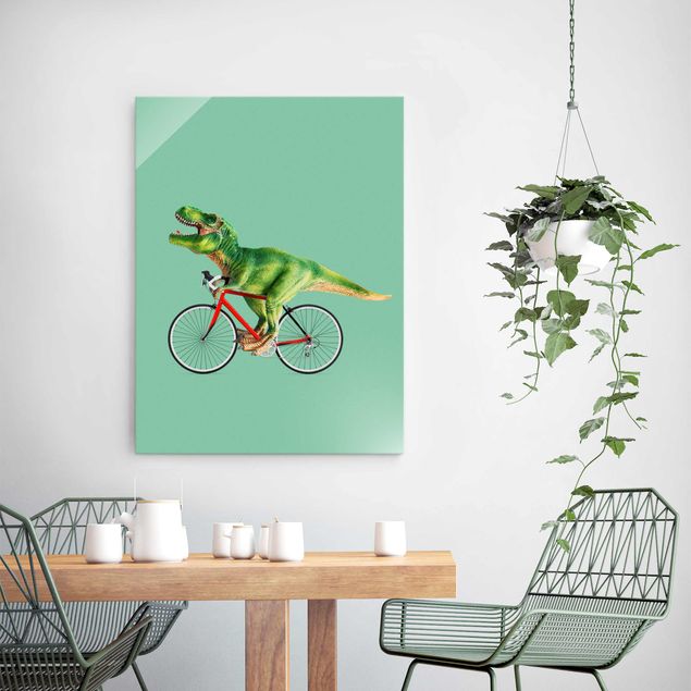 decoraçao cozinha Dinosaur With Bicycle