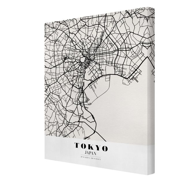 Telas decorativas mapas Tokyo City Map - Classic