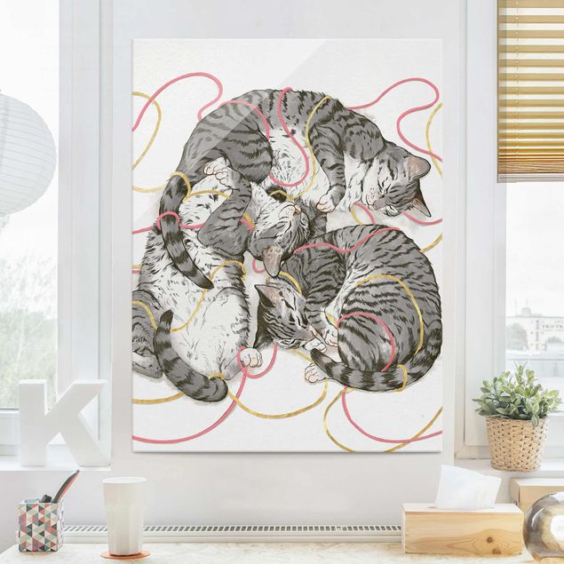 Quadros decorativos Illustration Grey Cat Painting