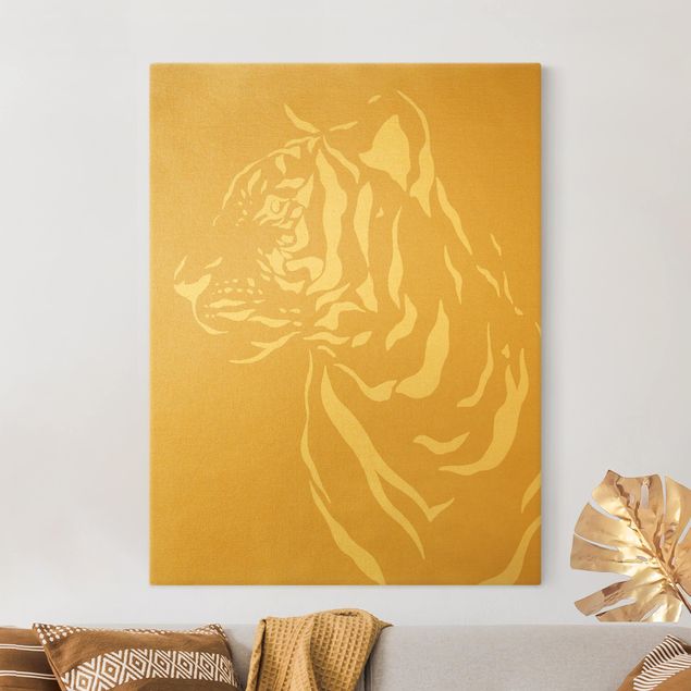Telas decorativas tigres Safari Animals - Portrait Tiger Beige