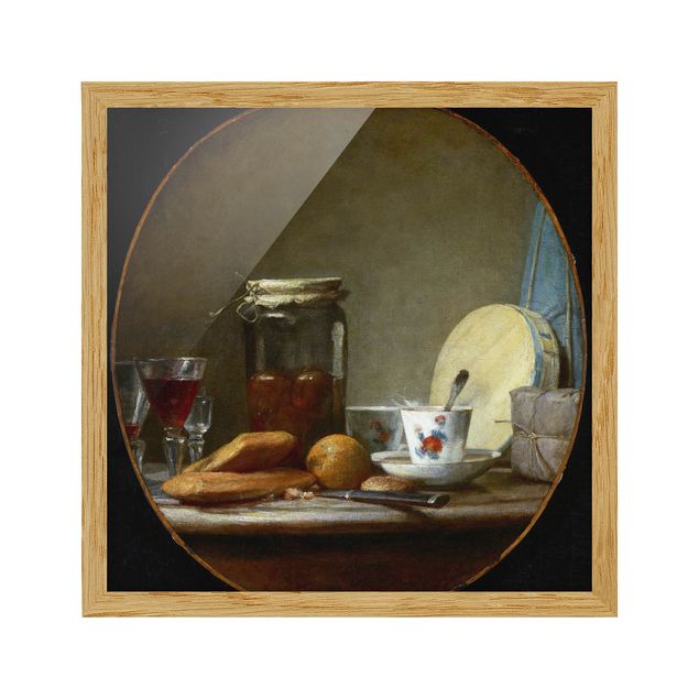 Quadros com moldura paisagens Jean-Baptiste Siméon Chardin - Jar of Apricots