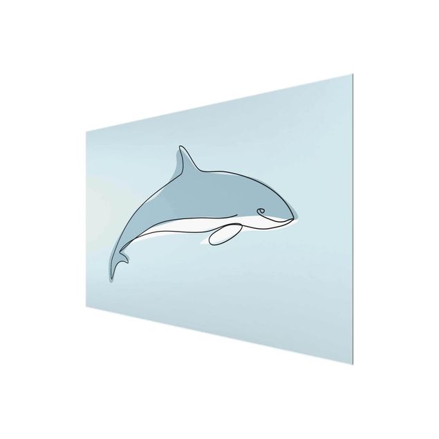 quadro animais quarto bebé Dolphin Line Art