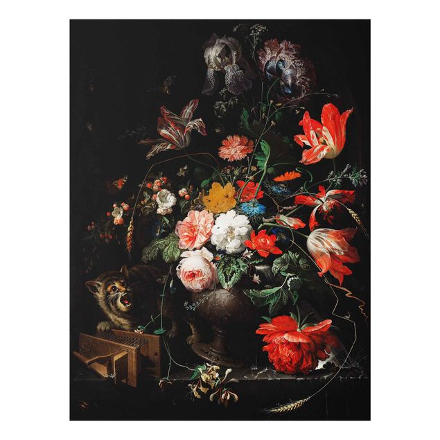 Quadros florais Abraham Mignon - The Overturned Bouquet