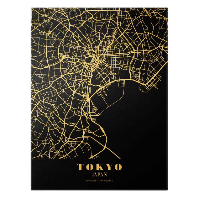 Telas decorativas frases Tokyo City Map - Classic Black