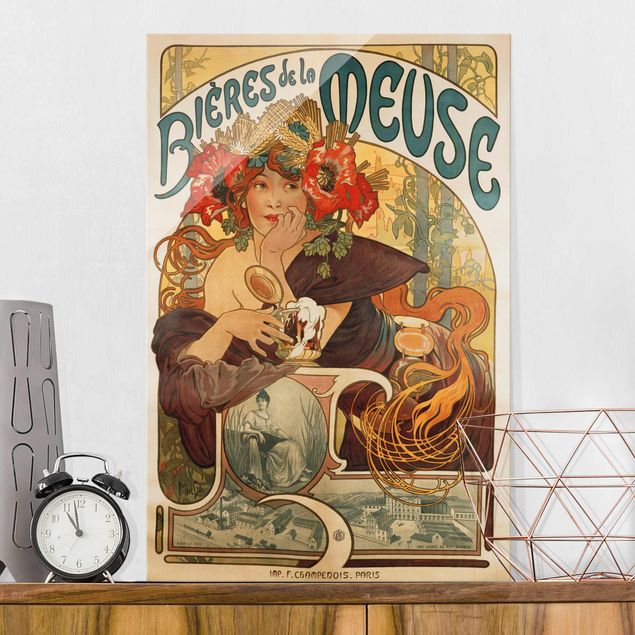 Quadros de Alfons Mucha Alfons Mucha - Poster For La Meuse Beer
