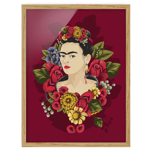 Quadros florais Frida Kahlo - Roses
