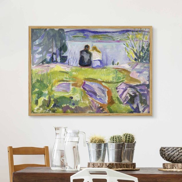 decoraçao para parede de cozinha Edvard Munch - Spring (Love Couple On The Shore)