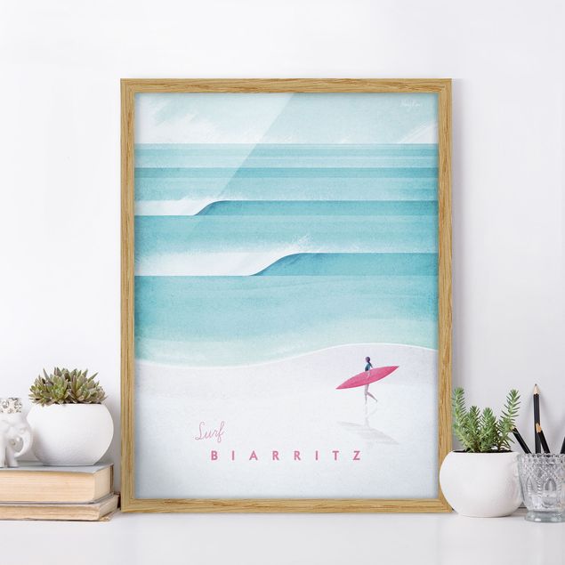 Quadros com moldura praia Travel Poster - Biarritz