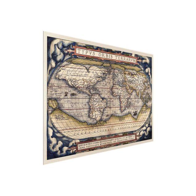 Quadros retro Historic World Map Typus Orbis Terrarum