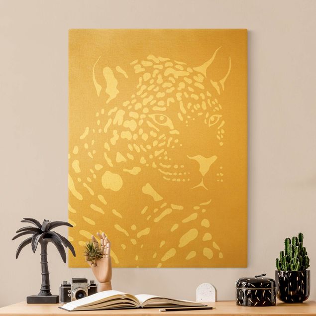 quadros para parede Safari Animals - Portrait Leopard Beige