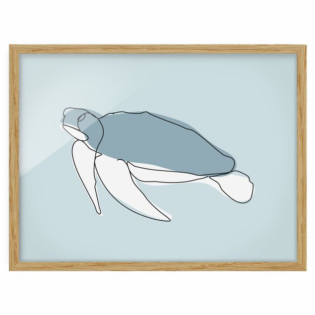 quadros modernos para quarto de casal Turtle Line Art