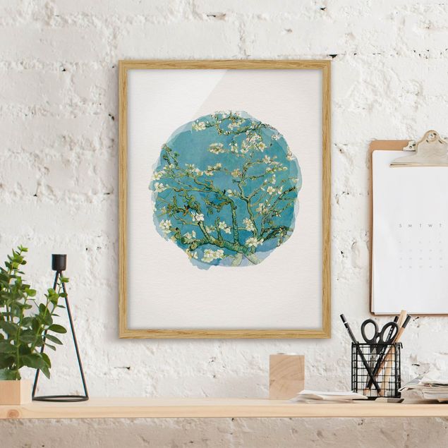 Quadros movimento artístico Impressionismo WaterColours - Vincent Van Gogh - Almond Blossom