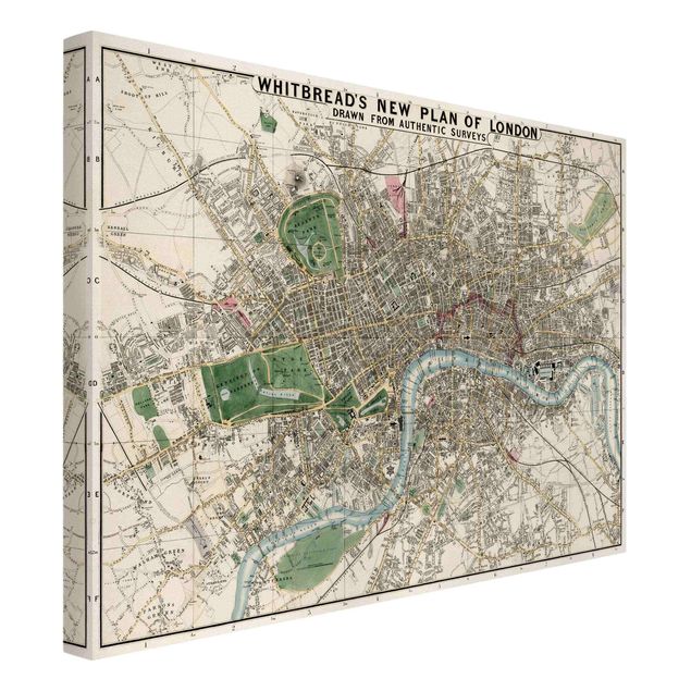 Telas decorativas cidades e paisagens urbanas Vintage Map London