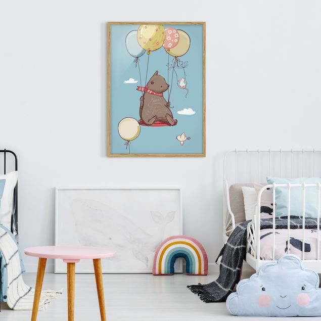 decoração para quartos infantis Bear And Mouse Flying