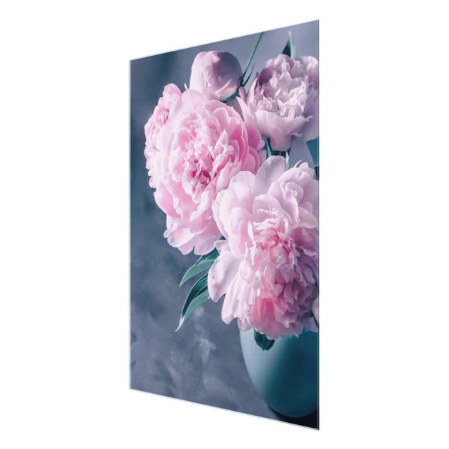 quadro com flores Vase With Light Pink Peony Shabby