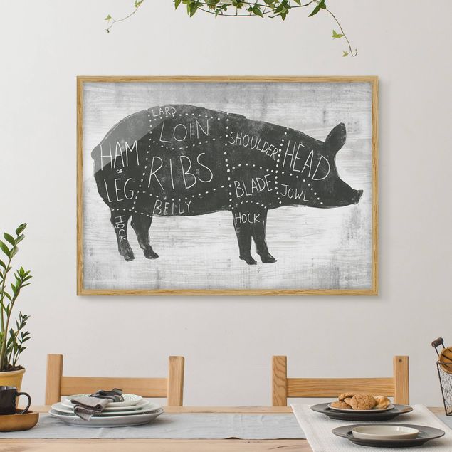 decoraçoes cozinha Butcher Board - Pig