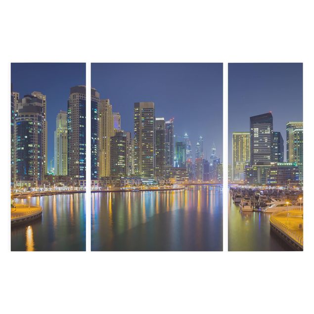 Quadros modernos Dubai Night Skyline