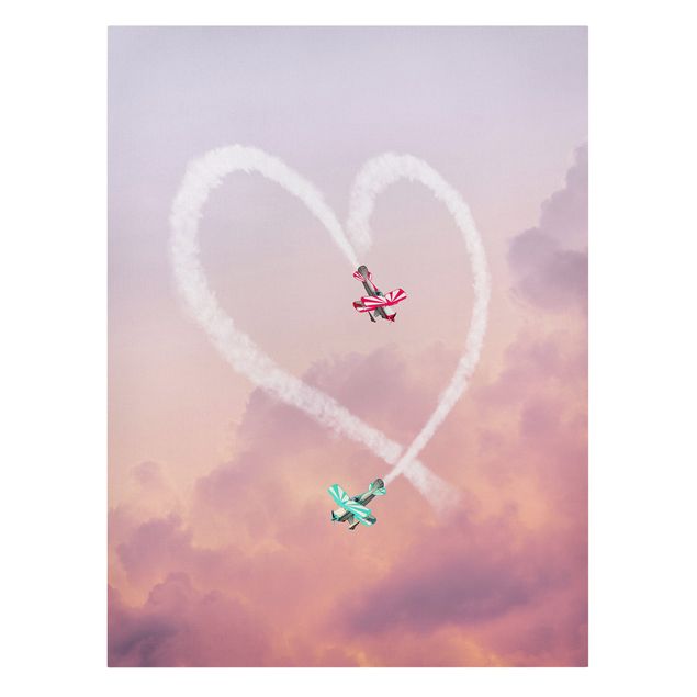 Quadros rosas Heart With Airplanes
