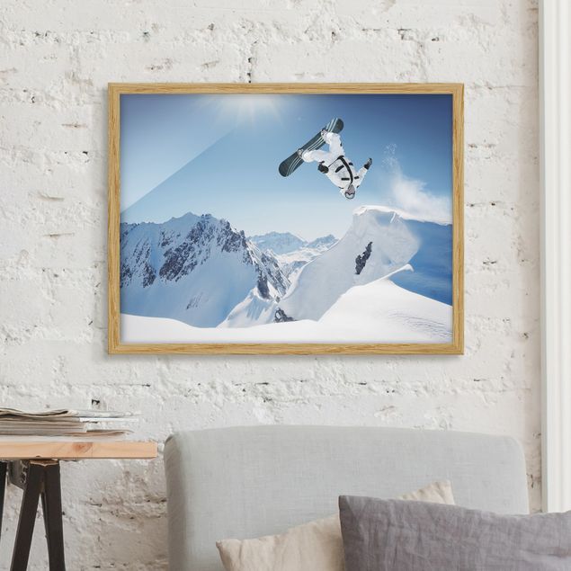 decoraçao para parede de cozinha Flying Snowboarder