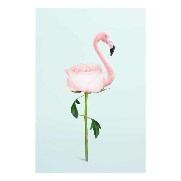 Quadros florais Flamingo With Rose