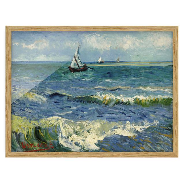 Quadros movimento artístico Pontilhismo Vincent Van Gogh - Seascape Near Les Saintes-Maries-De-La-Mer