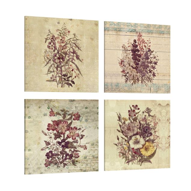 quadros para parede Vintage Floral Collection