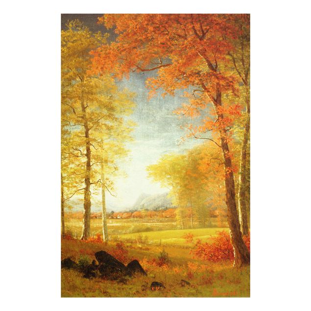 Quadros movimento artístico Romantismo Albert Bierstadt - Autumn In Oneida County, New York