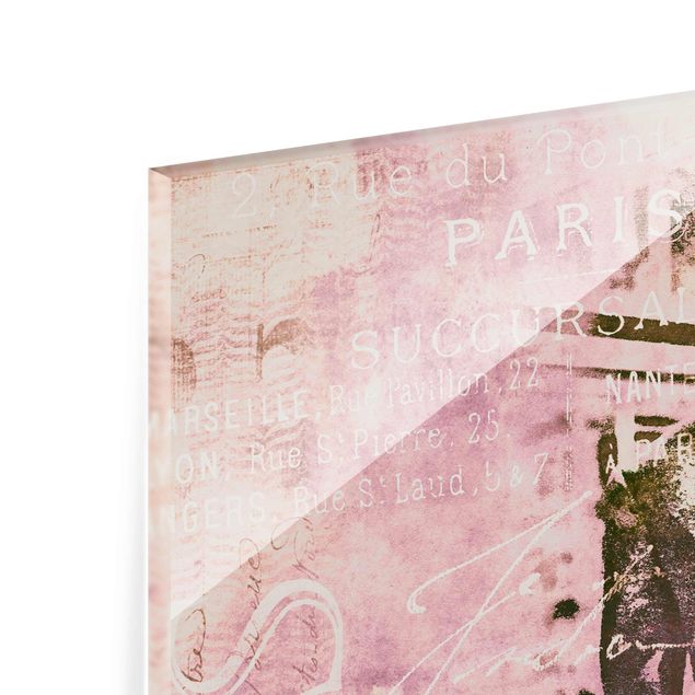 Quadros rosas Vintage Collage - Parisienne