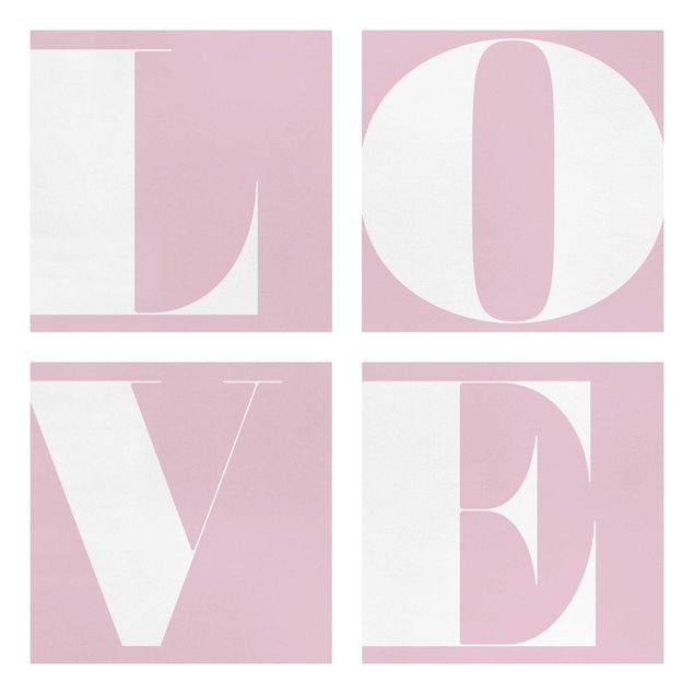 Telas decorativas frases Antiqua Letter Love Rosé