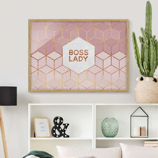 decoraçoes cozinha Boss Lady Hexagons Pink