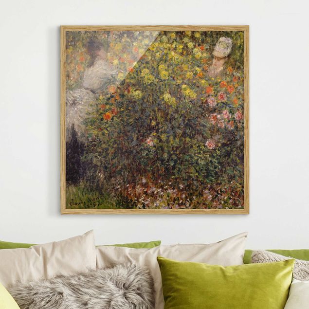 decoraçoes cozinha Claude Monet - Two Ladies in the Flower Garden