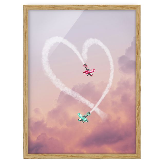 Quadros com moldura réplicas de quadros famosos Heart With Airplanes