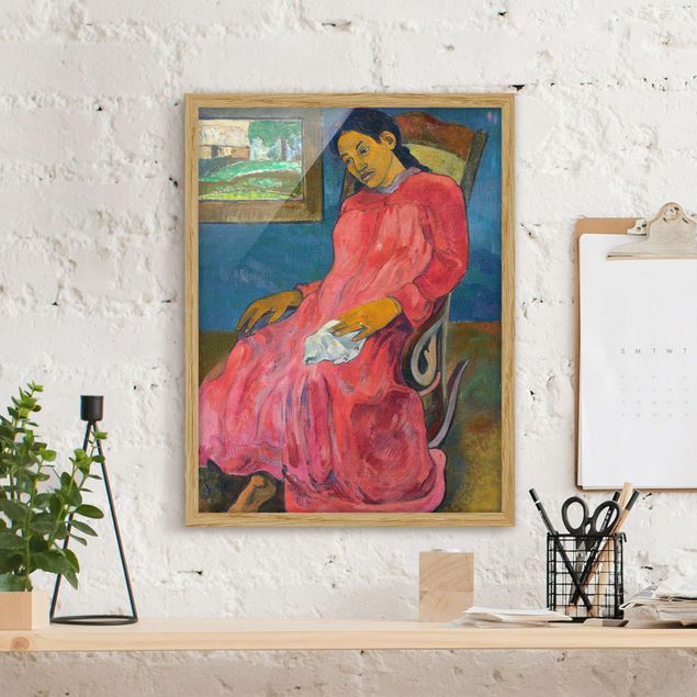Quadros movimento artístico Impressionismo Paul Gauguin - Faaturuma (Melancholic)